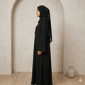 Beaded Trim Tassel Pendant Abaya – Formal Black Nida | Canada