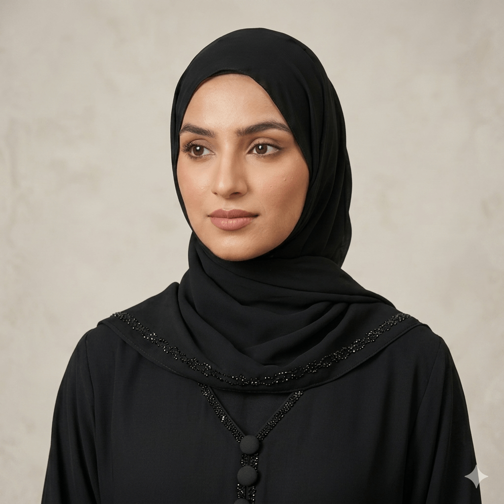 Beaded Trim Tassel Pendant Abaya – Formal Black Nida | Canada