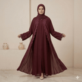 Laced Overlay Open-Front Georgette Gown – 3 Piece Party Set | Canada