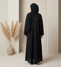 Pearl Beaded Sleeve Front Close Abaya – 2-Piece Luxury Party Wear Modest Fashion Canada
