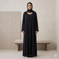 Classic Plain Black Grip Abaya – Everyday Essential | Modest Fashion Canada