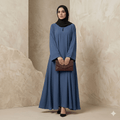 Wide Flare Abaya with Scarf – 2 Piece Set
