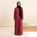 Candy Cane Stripe Arabian Linen Abaya – 1 Piece