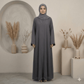 V-Pleat Panel Lightweight Abaya with Scarf – 2 Piece Set | Modest Fashion Canada