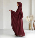 Gold Dot Print Batwing Kaftan – 2-Piece Luxury Modest Fashion – Detail View | North Abaya Canada