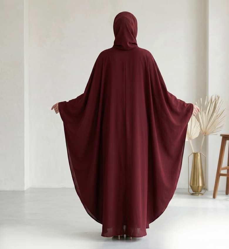Gold Dot Print Batwing Kaftan – 2-Piece Luxury Modest Fashion Canada