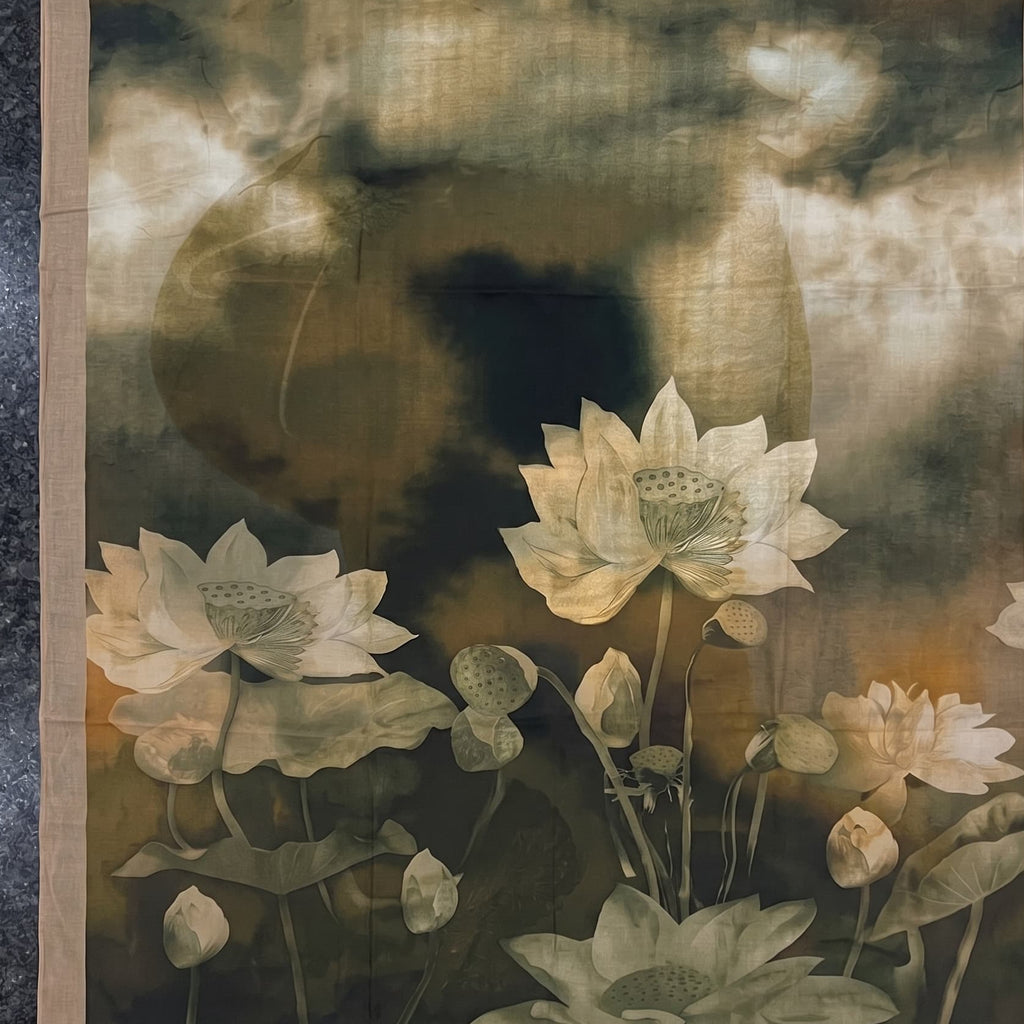 Lotus Print Chiffon Scarf – Hijab Scarf Canada