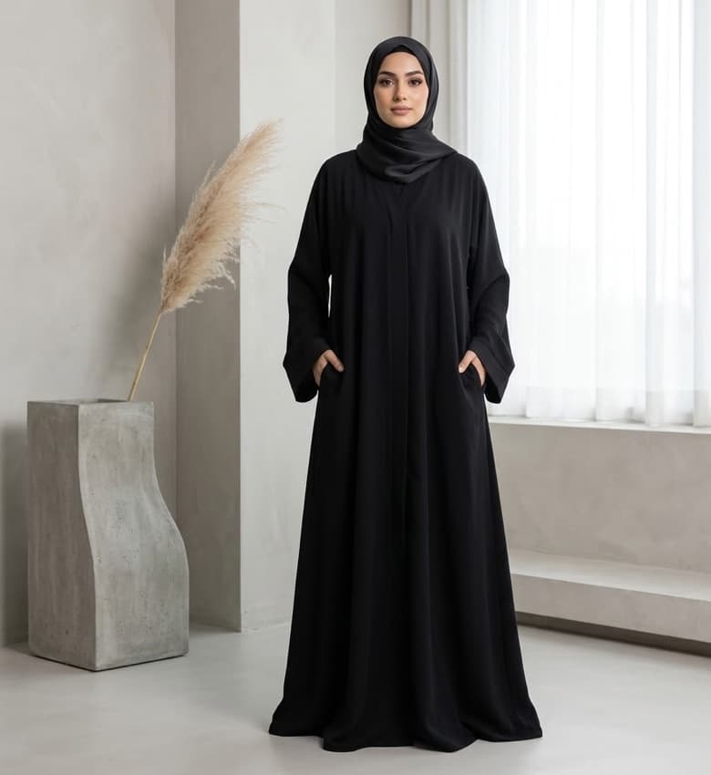 Classic Pocket Front Close Abaya – Everyday Essential Modest Fashion Canada