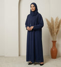 Pintuck & Stone Front Open Abaya – 2-Piece Luxury Party Wear Modest Fashion Canada