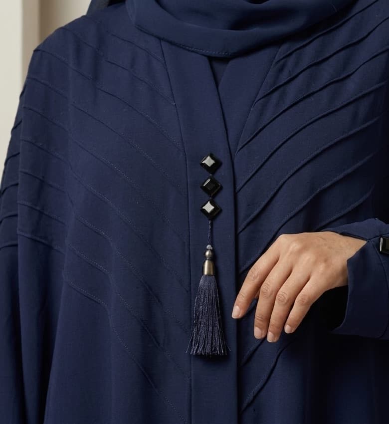 Pintuck & Stone Front Open Abaya – 2-Piece Luxury Party Wear Modest Fashion Canada