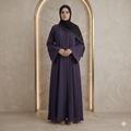 2PC Front Open Stone Work Abaya with Bell Sleeves – Nida Fabric – Detail View | North Abaya Canada