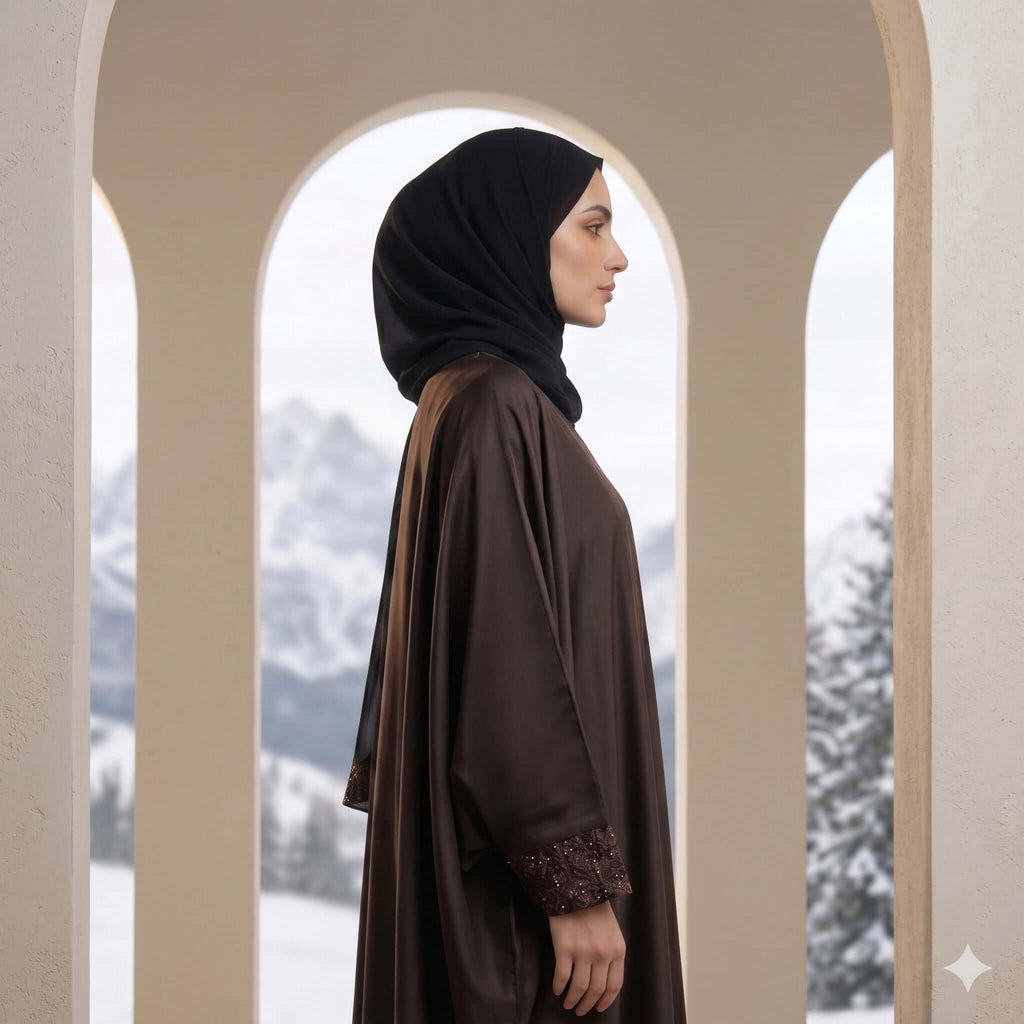 2PC Front Close Kaftan – Nida Fabric | Brown Kaftan North Abaya 