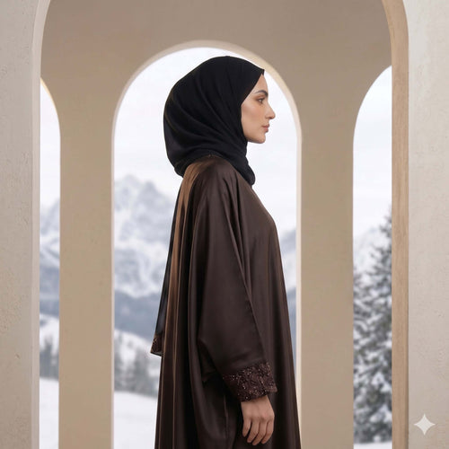 2PC Front Close Kaftan – Nida Fabric | Brown Kaftan North Abaya 