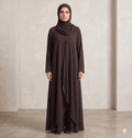 Waterfall Shrug-Style Georgette Abaya with Scarf – 2 Piece Set – Detail View | North Abaya Canada