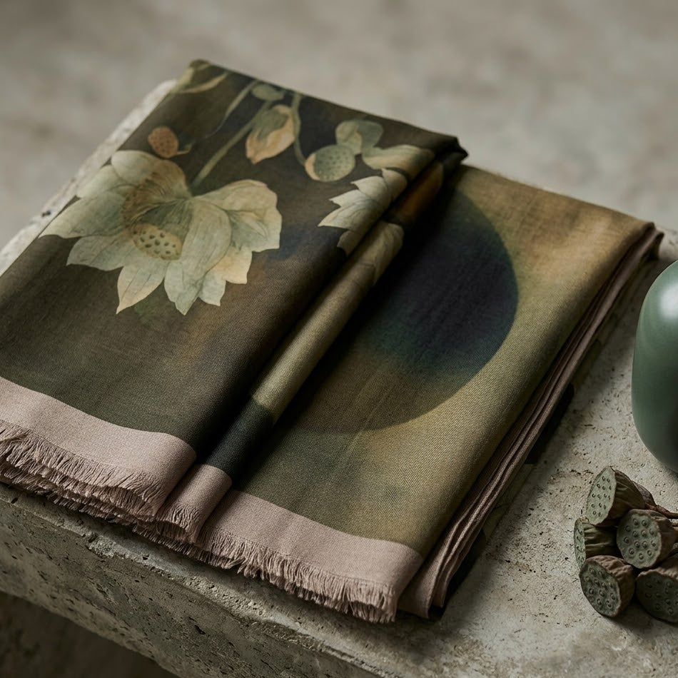 Lotus Print Chiffon Scarf – Hijab Scarf Canada