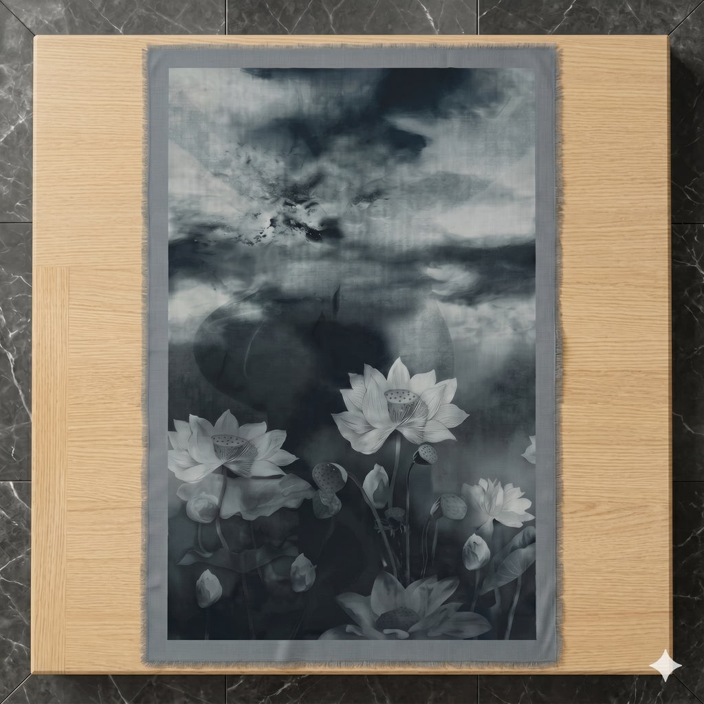 Lotus Print Chiffon Scarf – Hijab Scarf Canada
