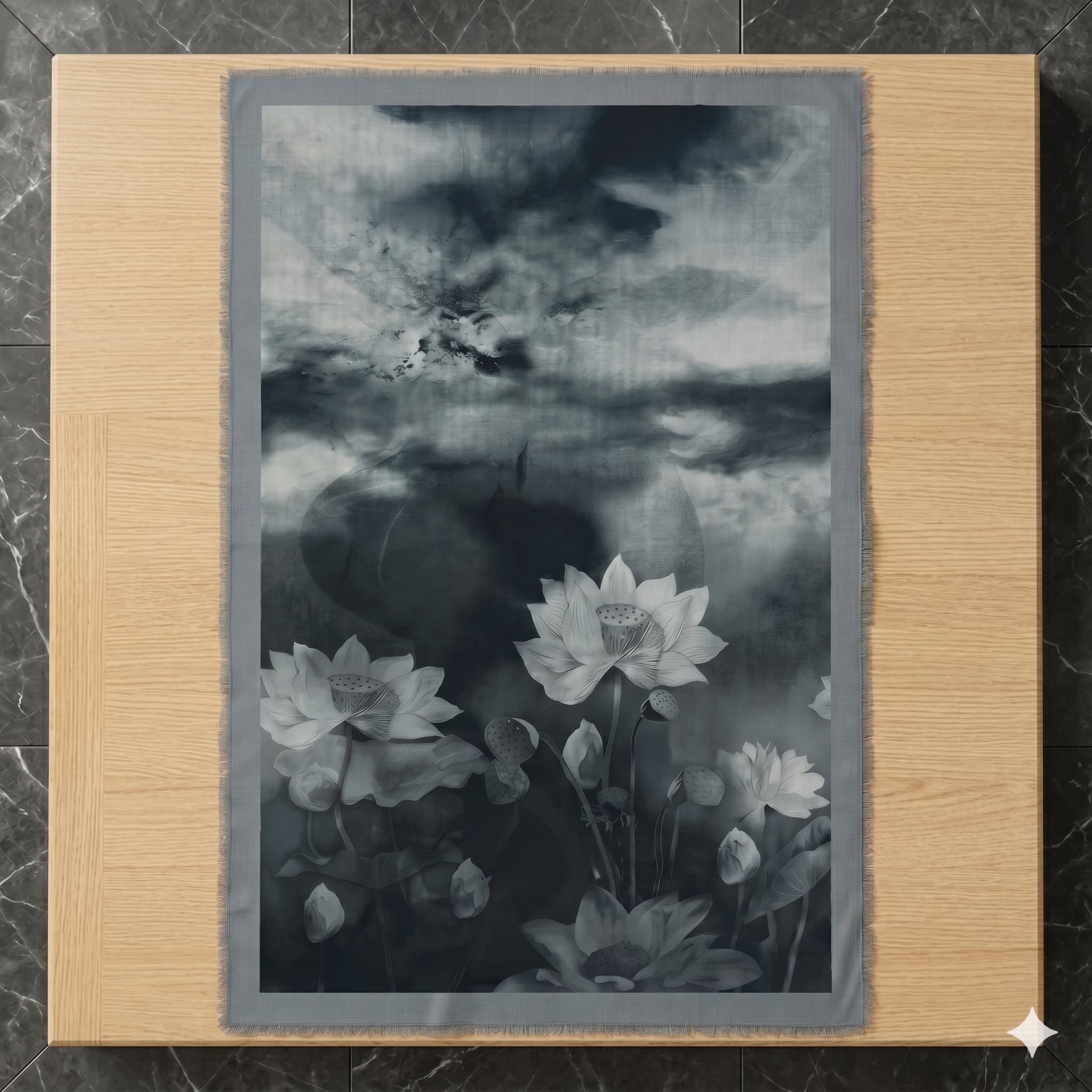 Lotus Print Chiffon Scarf – Hijab Scarf Canada