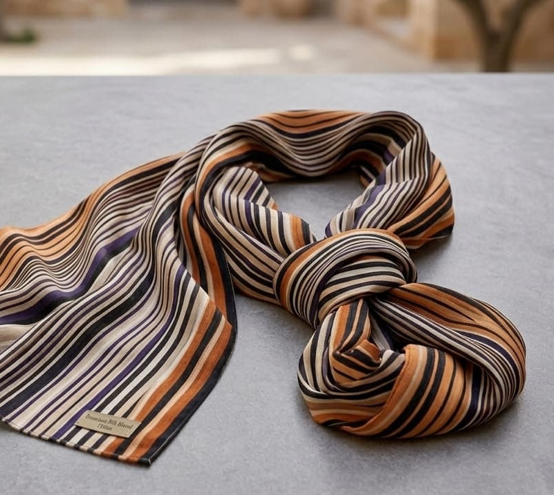 Camel Stripe Print Chiffon Scarf – Hijab Canada