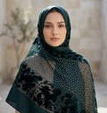 Forest Green Damask Dot Chiffon Scarf – Hijab Canada