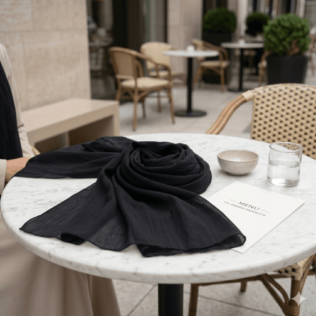 Premium Crinkle Chiffon Scarf – Textured Modest Hijab | North Abaya