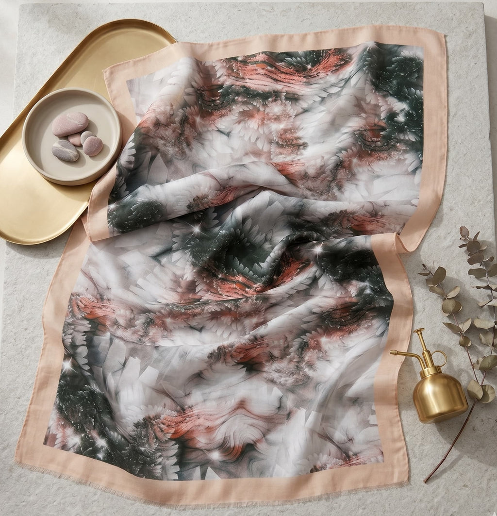 Blush Botanical Bloom Chiffon Scarf – Hijab Canada