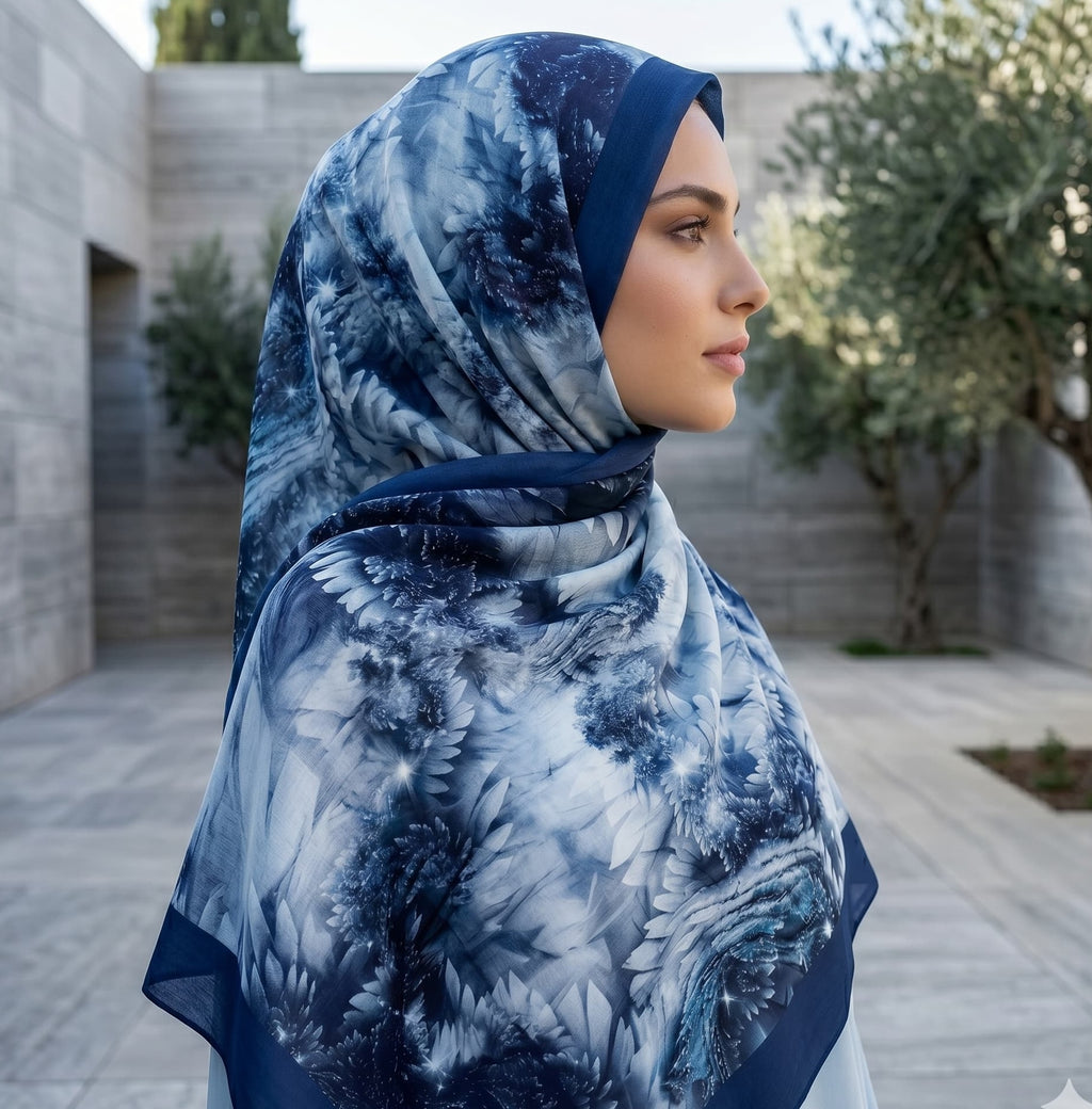 Blush Botanical Bloom Chiffon Scarf – Hijab Canada