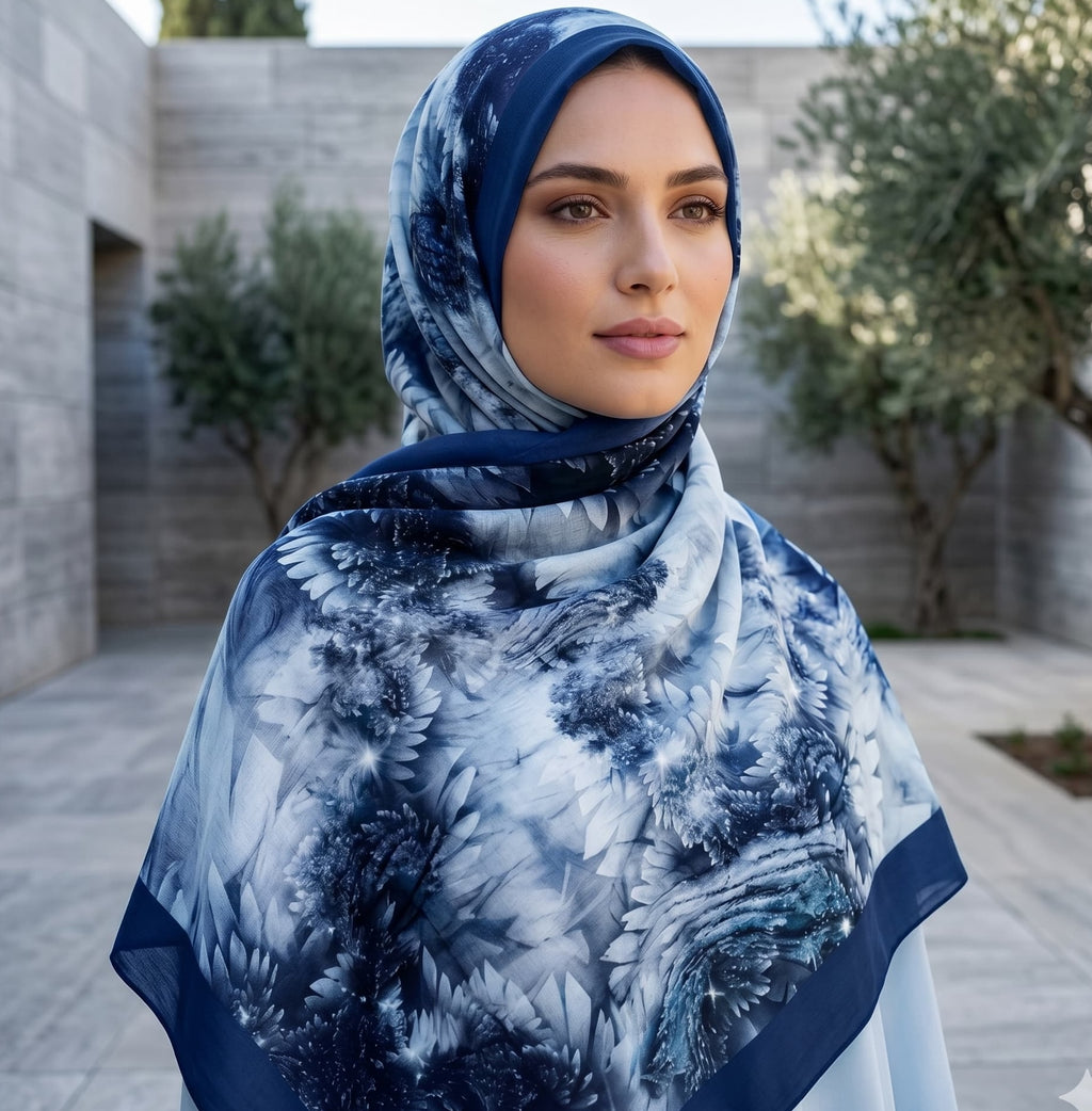 Blush Botanical Bloom Chiffon Scarf – Hijab Canada