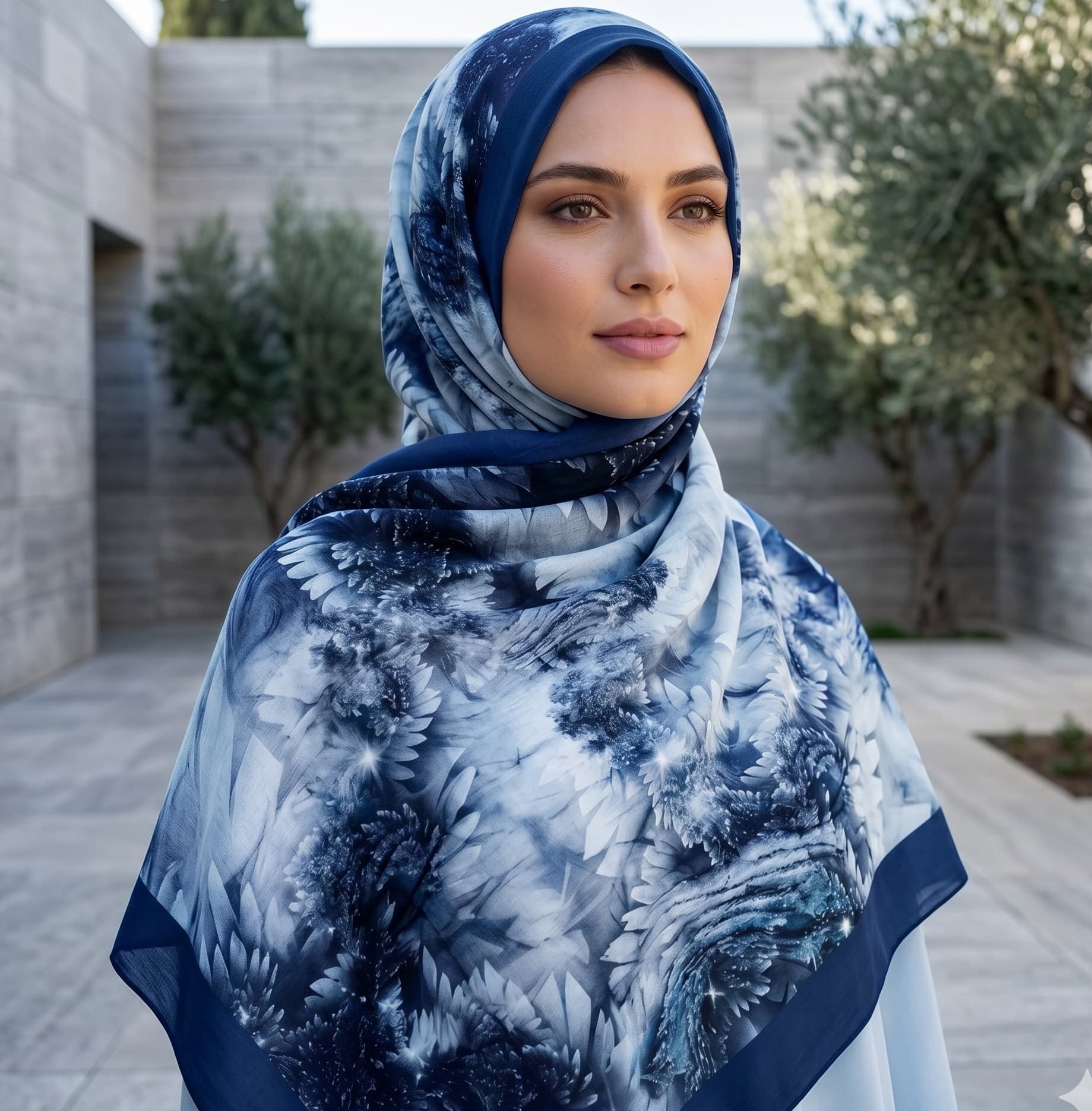 Blush Botanical Bloom Chiffon Scarf – Hijab Canada