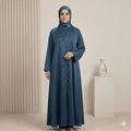 Covered Button Open-Front Abaya – Shiny Nida | Canada