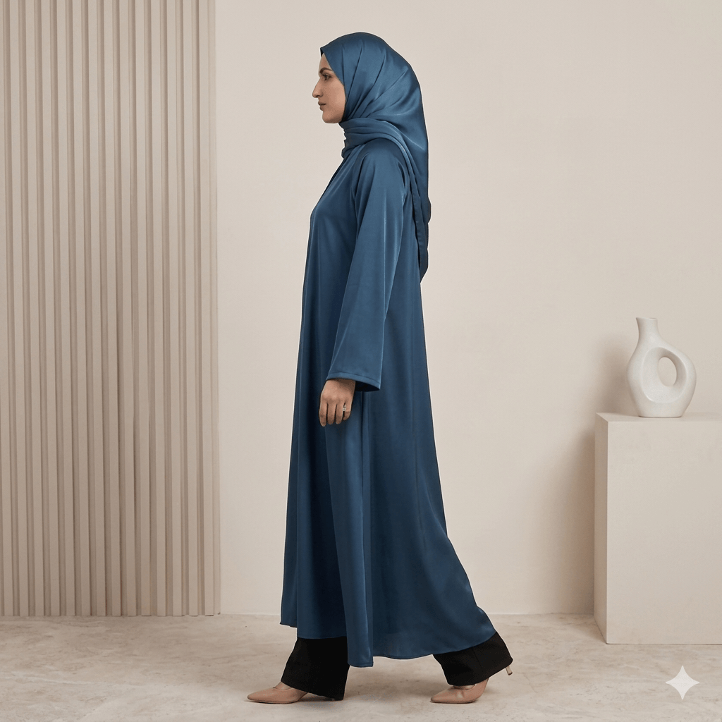 Covered Button Open-Front Abaya – Shiny Nida | Canada
