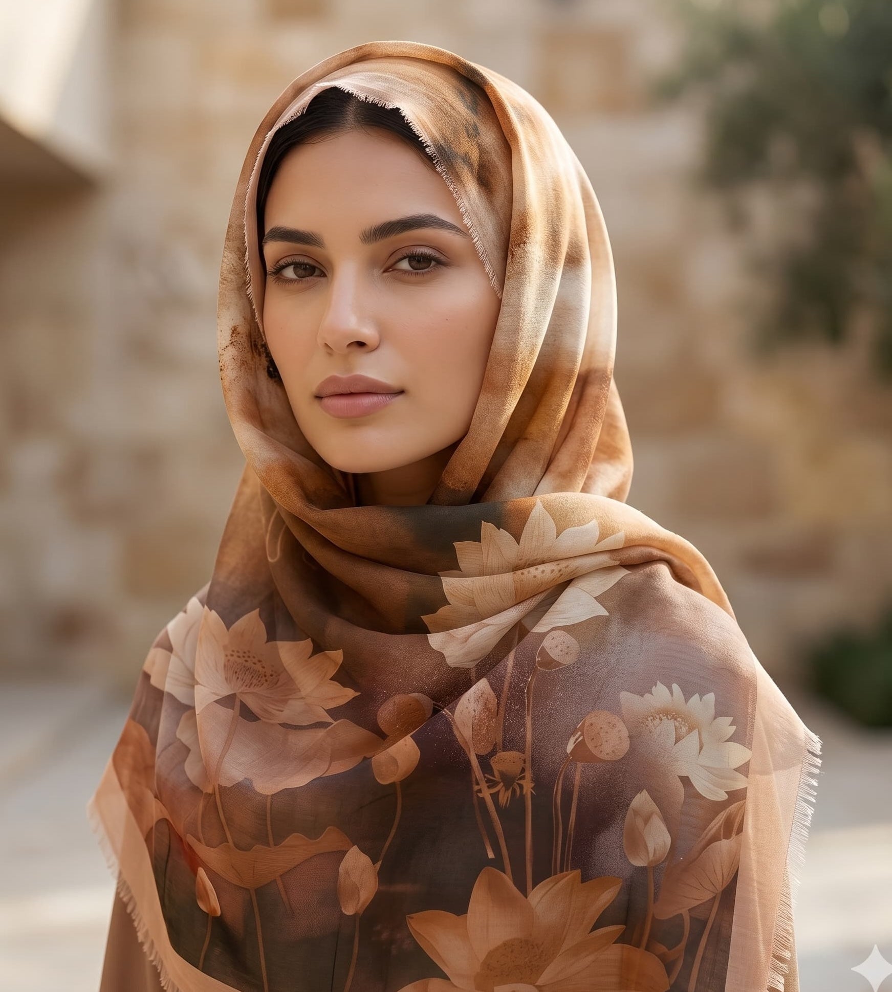 Lotus Print Chiffon Scarf – Hijab Scarf Canada