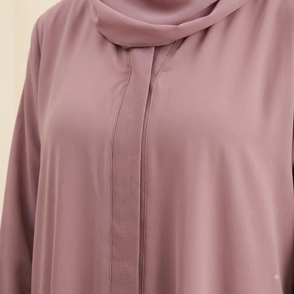 Everyday Open Abaya Set – Side Pocket, Front Open, 2-Piece