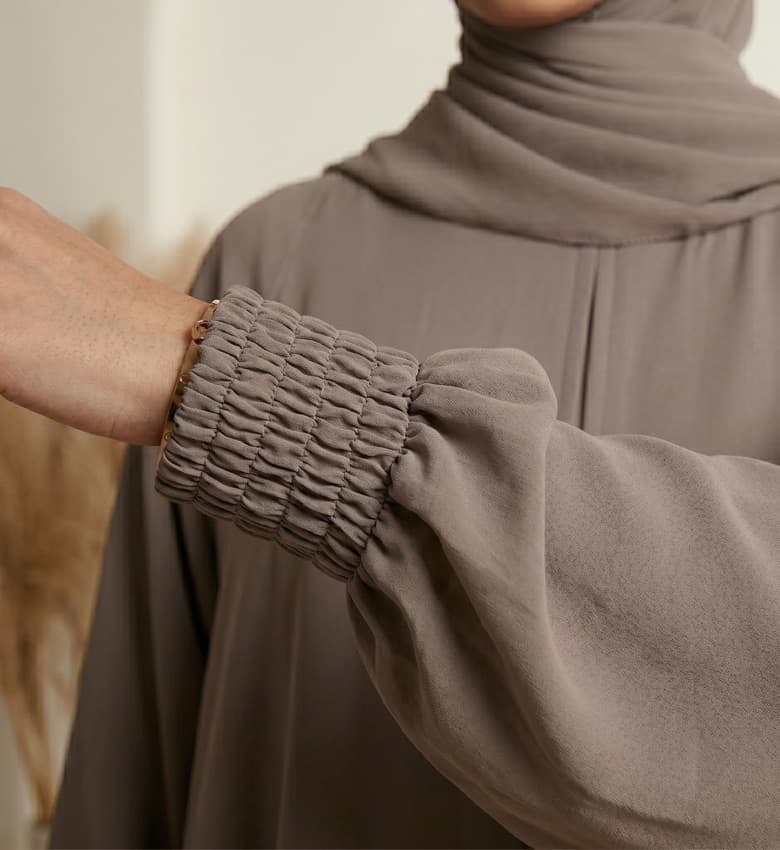 Full Flare Grip-Sleeve Front Close Abaya – 2-Piece Everyday Modest Fashion Canada
