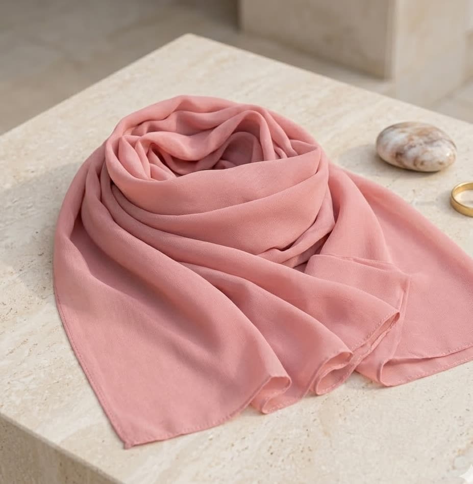 Teal Solid Georgette Hijab Scarf – Multicolor Canada