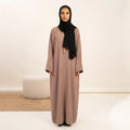 Crystal Flame Chevron Tassel Front Open Abaya – 2-Piece Set