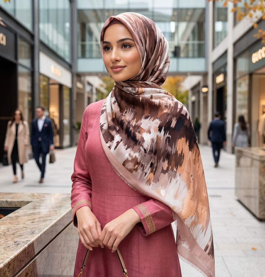 Sage Botanical Print Chiffon Scarf – Hijab Scarf Canada