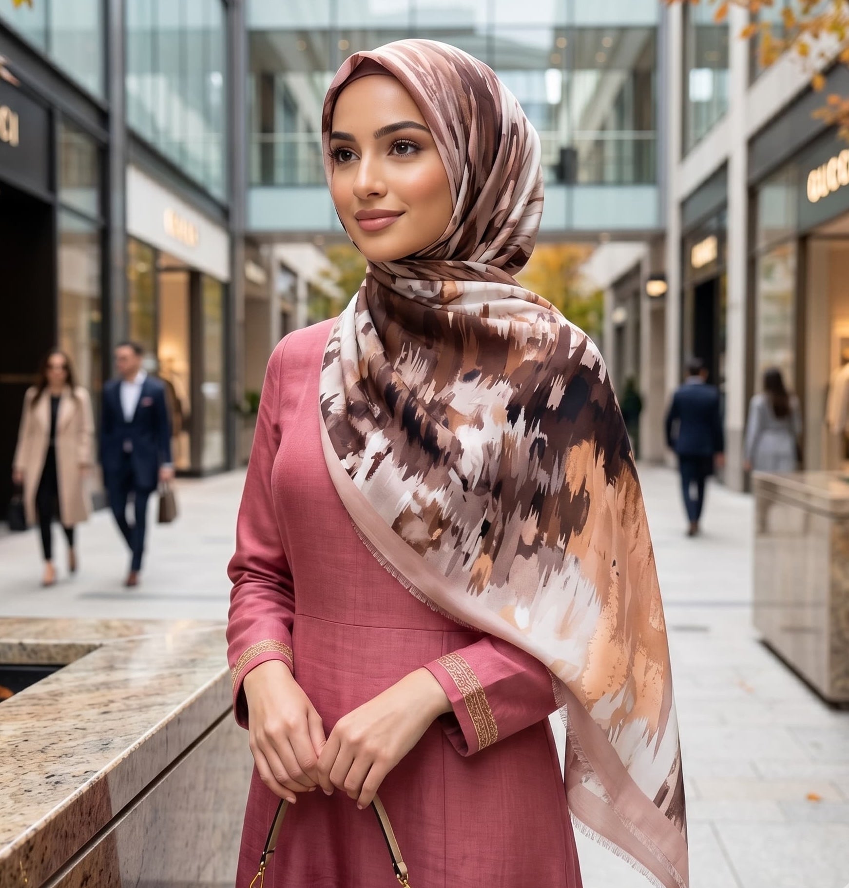 Sage Botanical Print Chiffon Scarf – Hijab Scarf Canada