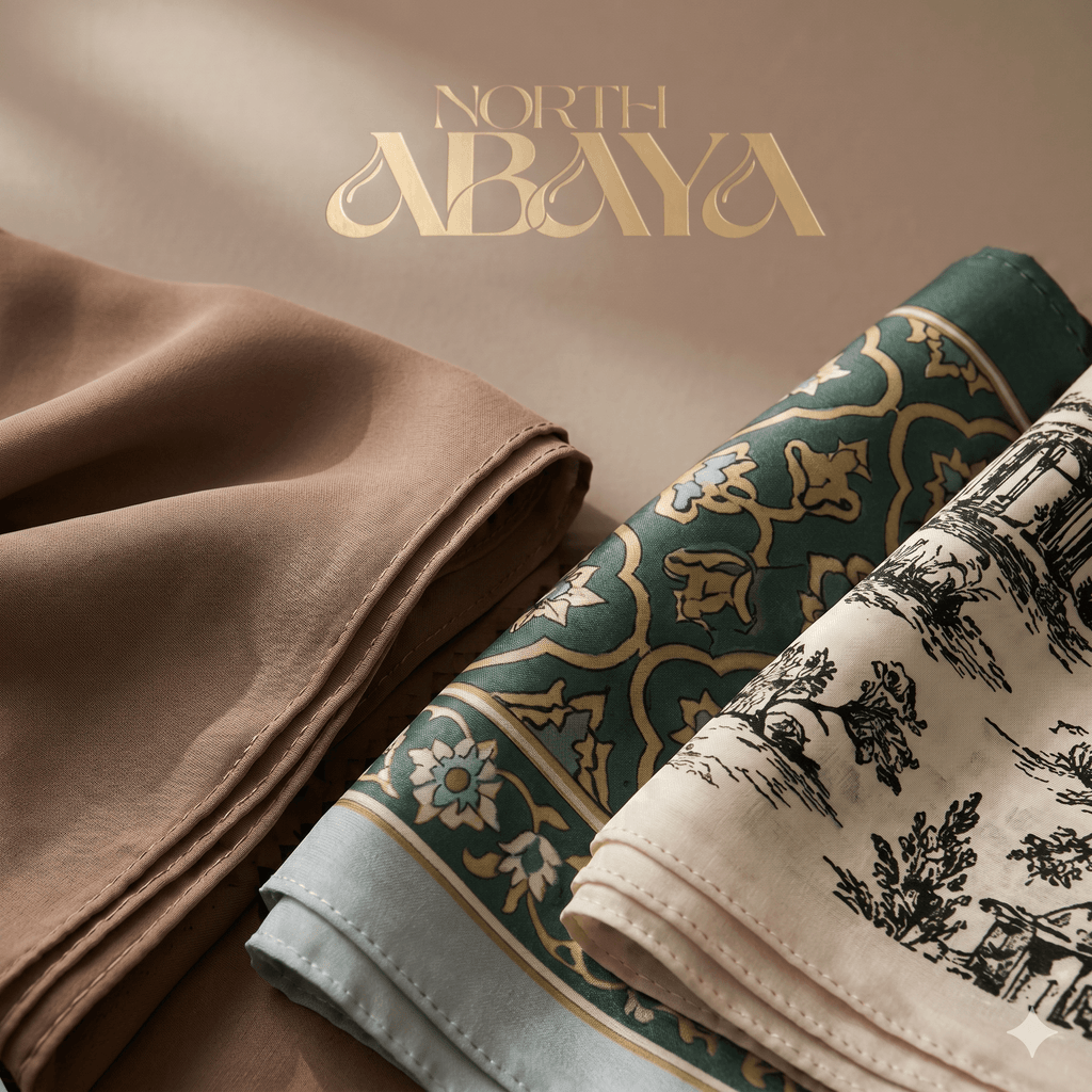 8 Scarf Bundle Box – 4 Solid & 4 Printed Luxury Hijabs | North Abaya
