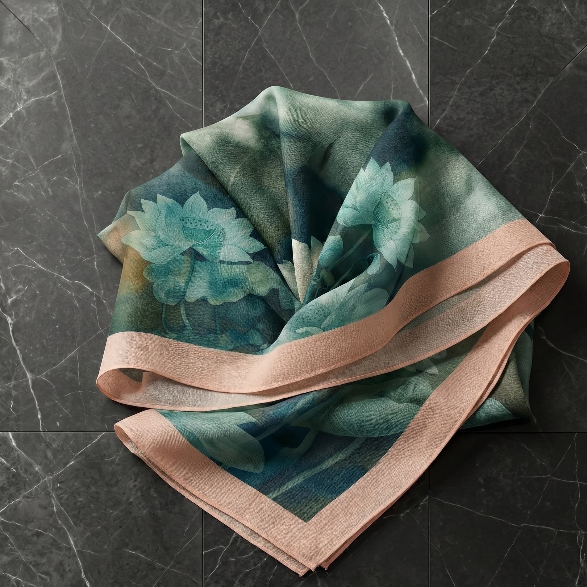 Lotus Print Chiffon Scarf – Hijab Scarf Canada