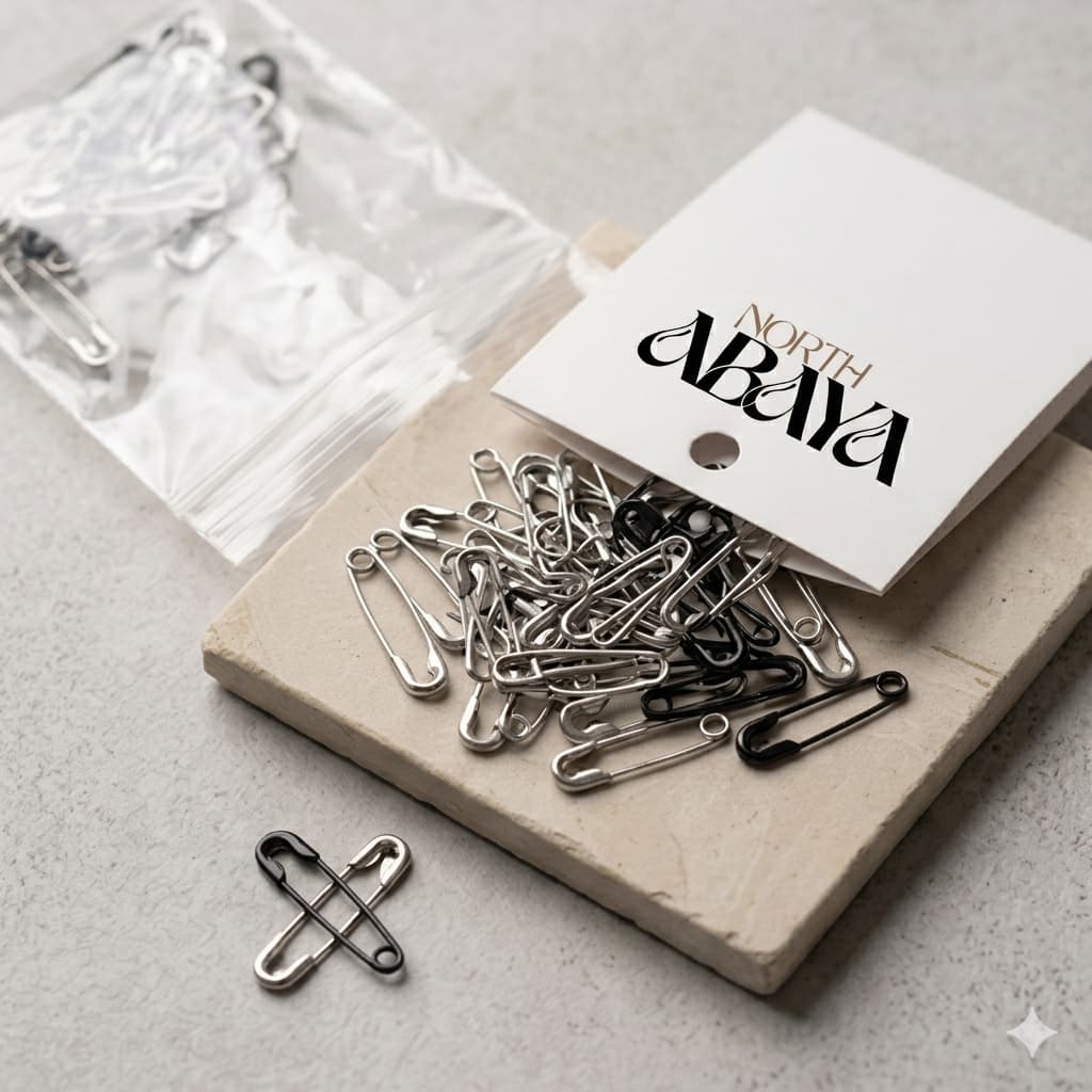 Silver & Black Hijab Safety Pins Pack – North Abaya