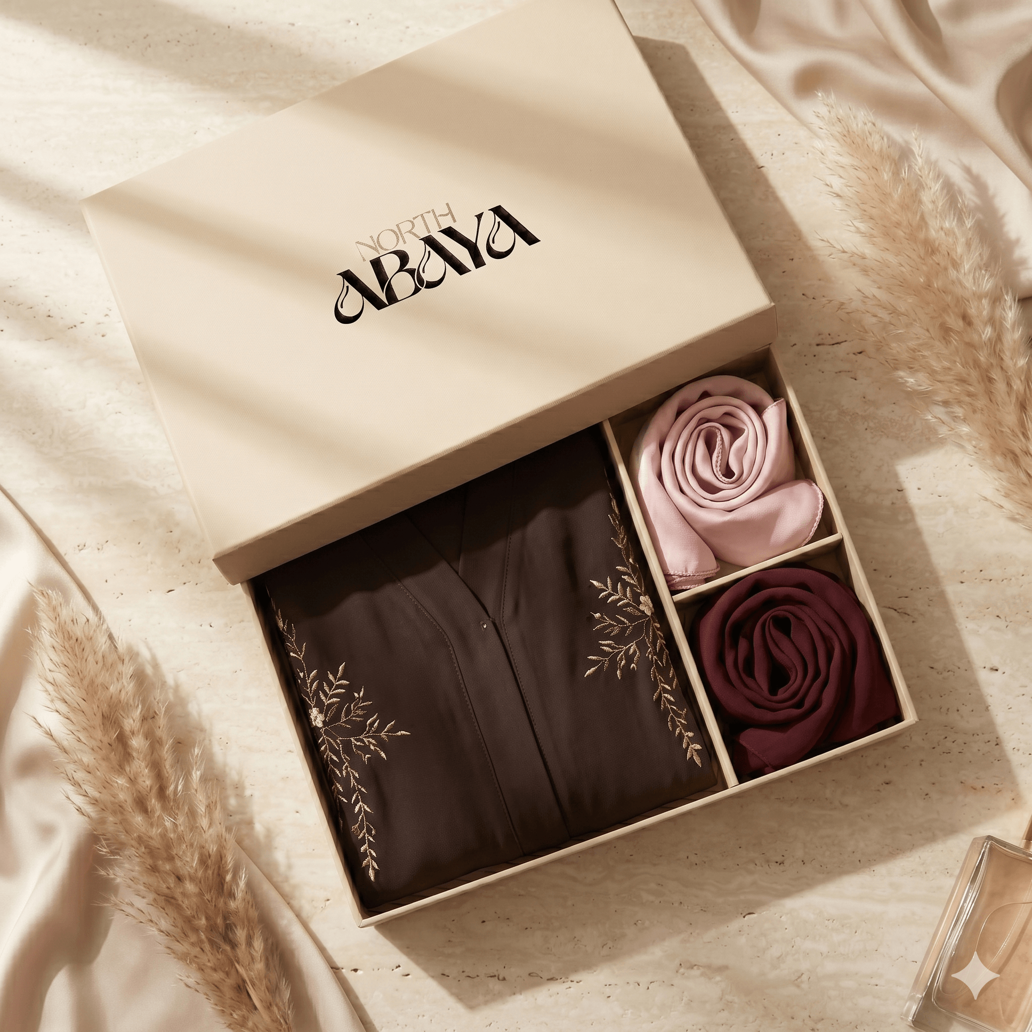 Abaya & 2 Scarf Gift Set Box – Luxury Modest Fashion Bundle | North Abaya