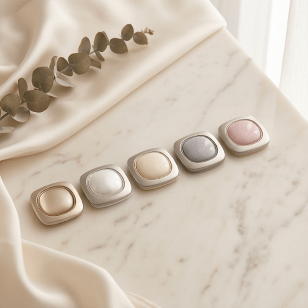 Stone Magnetic Brooch Set – 4-Piece Luxury Gemstone Hijab Closure | North Abaya