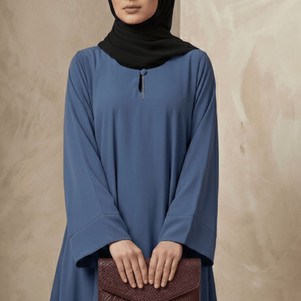 Wide Flare Abaya with Scarf – 2 Piece Set
