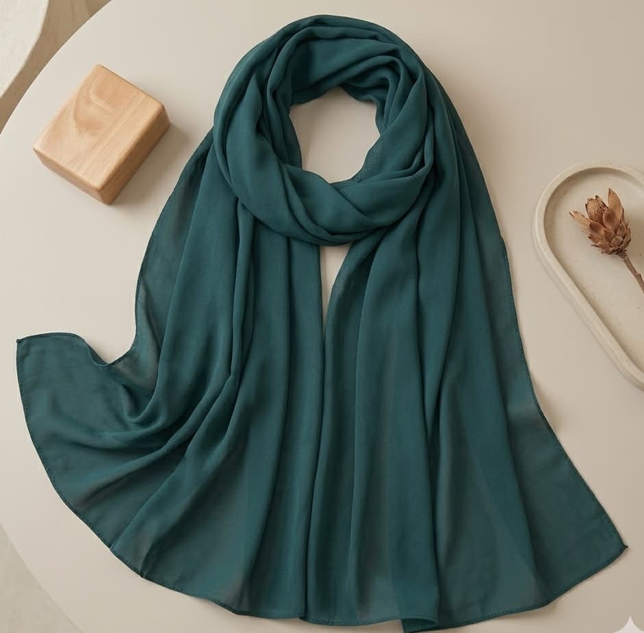Teal Solid Georgette Hijab Scarf – Multicolor Canada