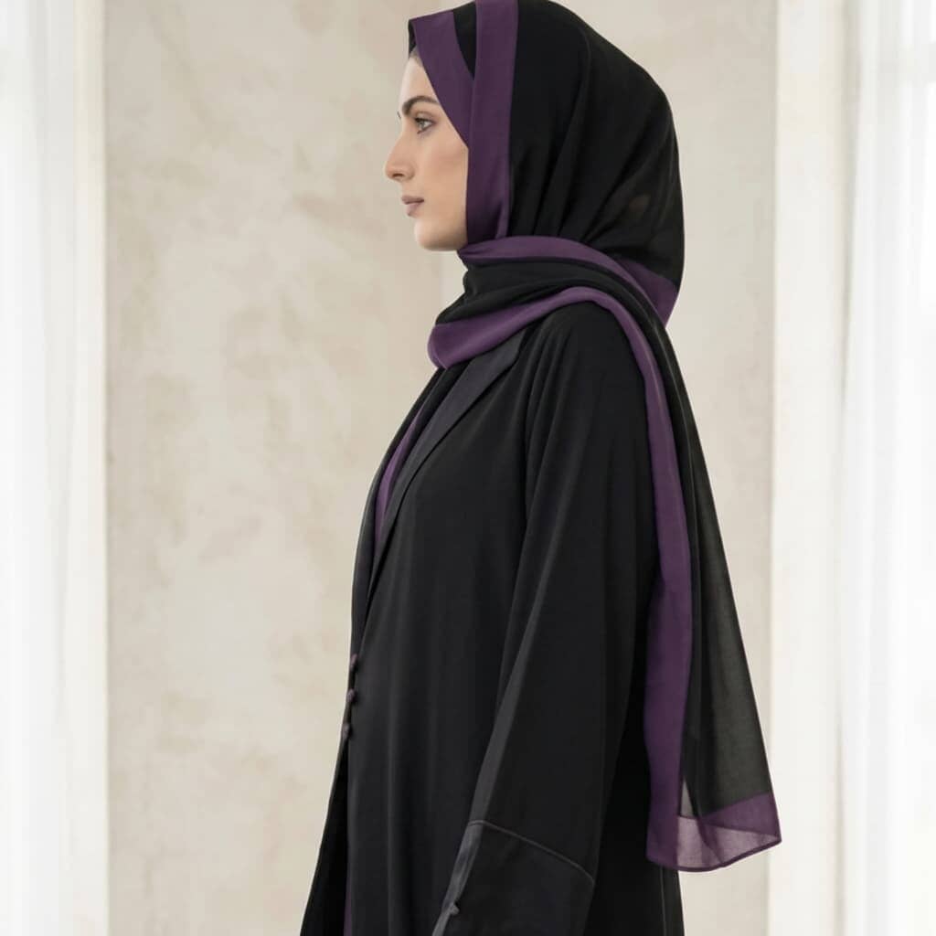 Classic Lapel Open-Front Abaya – Premium Modest Fashion Canada Abaya North Abaya 