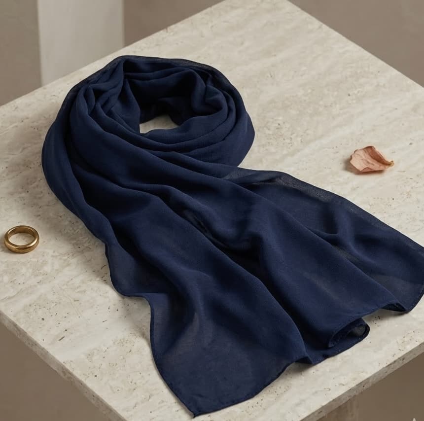 Teal Solid Georgette Hijab Scarf – Multicolor Canada