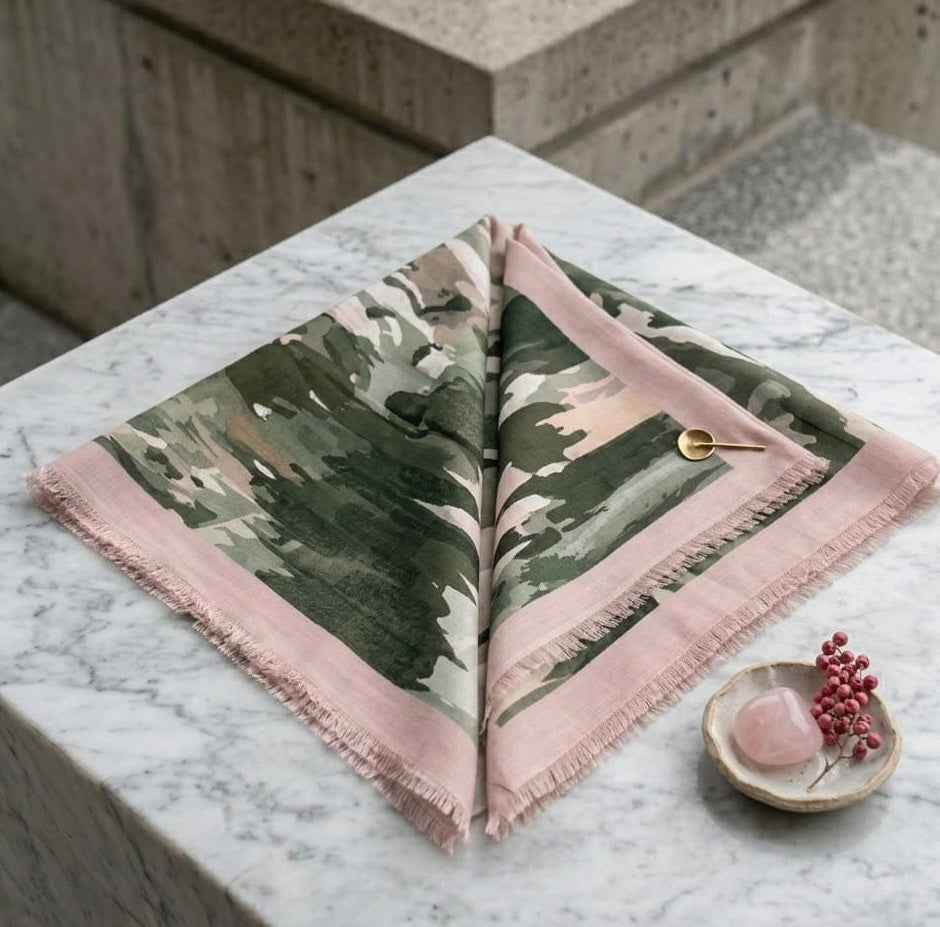 Sage Botanical Print Chiffon Scarf – Hijab Scarf Canada