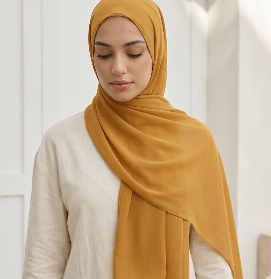 Teal Solid Georgette Hijab Scarf – Multicolor Canada