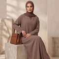 Georgette Button-Front Abaya – Casual Modest Fashion Canada Abaya North Abaya 
