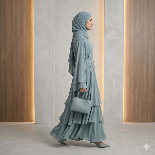 Layered Ruffle Frock Abaya – Modern Modest Fashion Canada Abaya North Abaya 